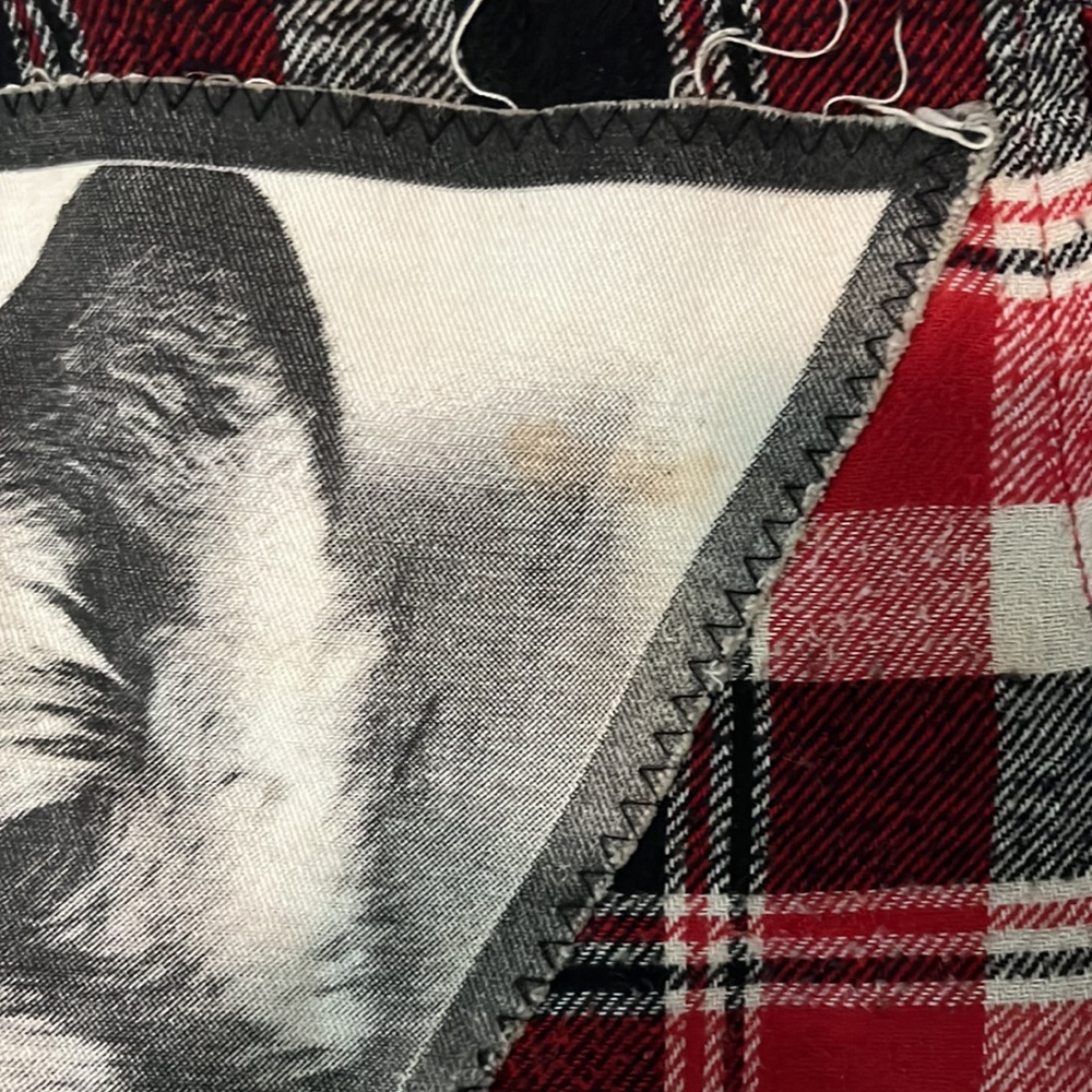 Vintage Wolf Patchwork Plaid Button-Up - image 5